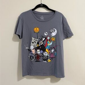 Disney Nightmare Before Christmas Gray T-Shirt Short Sleeve Juniors XL